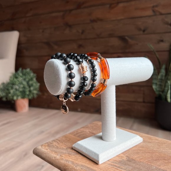 THE ELOISE LAYERED BRACELET BLACK - Picture 2 of 3